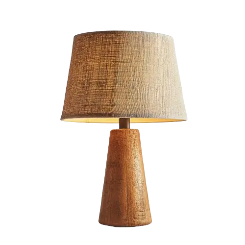 lamp with wooden base